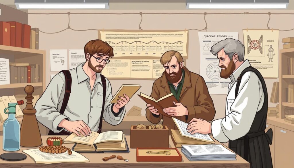 Ilustracja przedstawiająca znaczenie ram czasowych średniowiecza dla współczesnych badań historycznych Ilustracja przedstawiająca znaczenie ram czasowych średniowiecza dla współczesnych badań historycznych